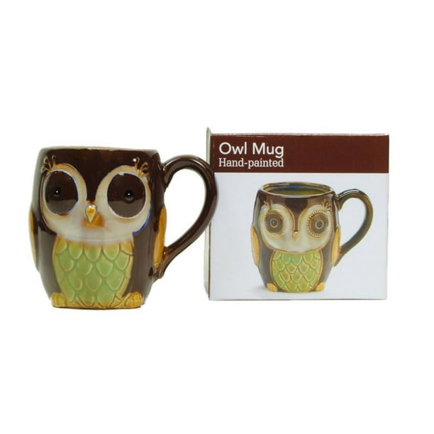 Owl Mug 12 oz Chocolate Brown Coffee Cup Animal Microwave Dishwasher Safe 